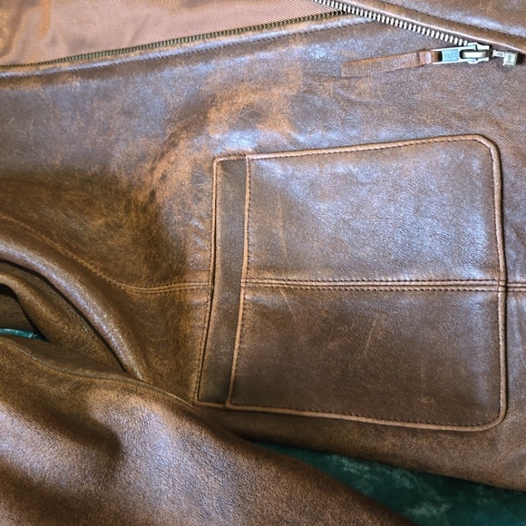 COPY - The Territory Ahead distressed brown leather jacket - Picture 3 of 13